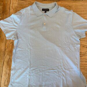 Banana Republic Dress Polo - Light Blue, Faint Floral Print- Short Sleeve, Large